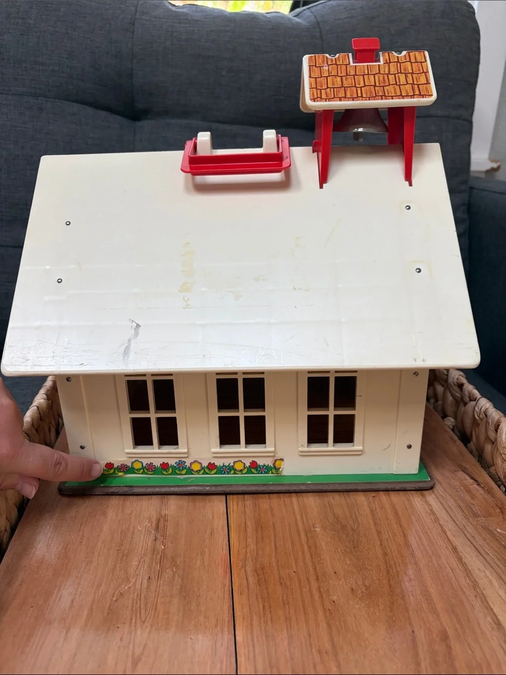 Vintage 1971 Classic Fisher Price Schoolhouse Playset Kids Toy